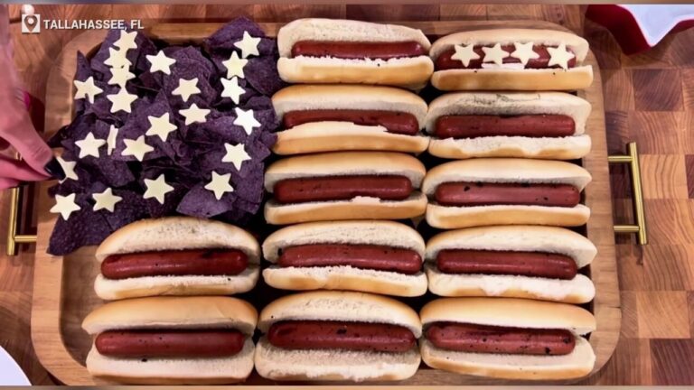 Patriotic content creator shows how to turn hot dog board into American flag
