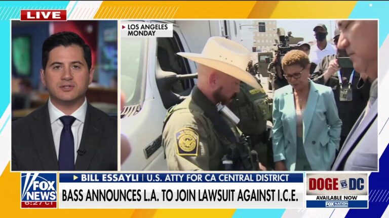 LA Mayor Karen Bass slammed for joining lawsuit targeting ICE agents