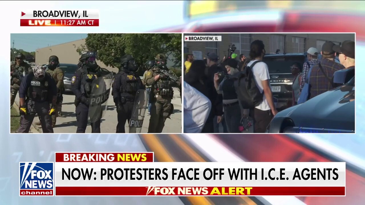 Protestors face off with Illinois ICE agents