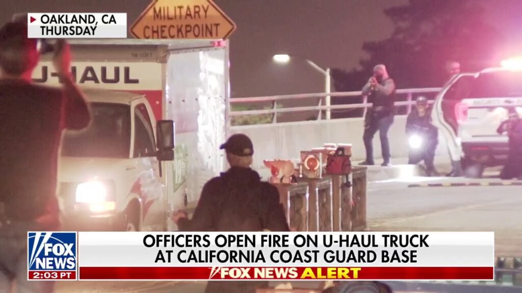Security at California Coast Guard base open fire on U-Haul truck backing into entrance