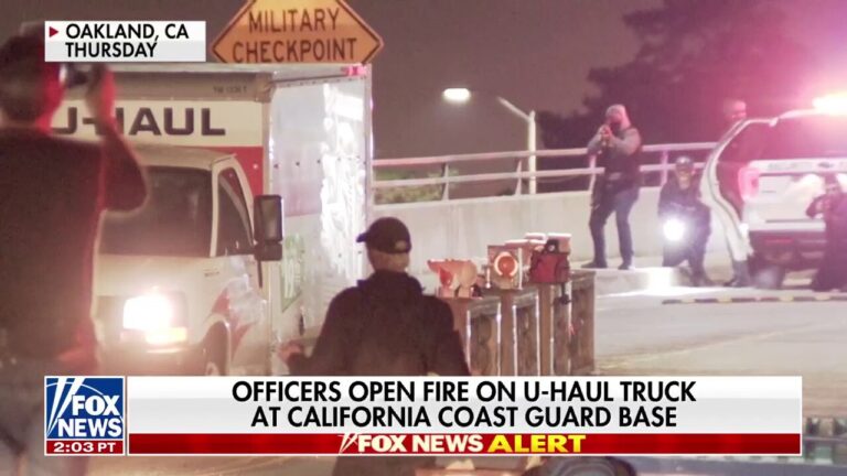 Security at California Coast Guard base open fire on U-Haul truck backing into entrance