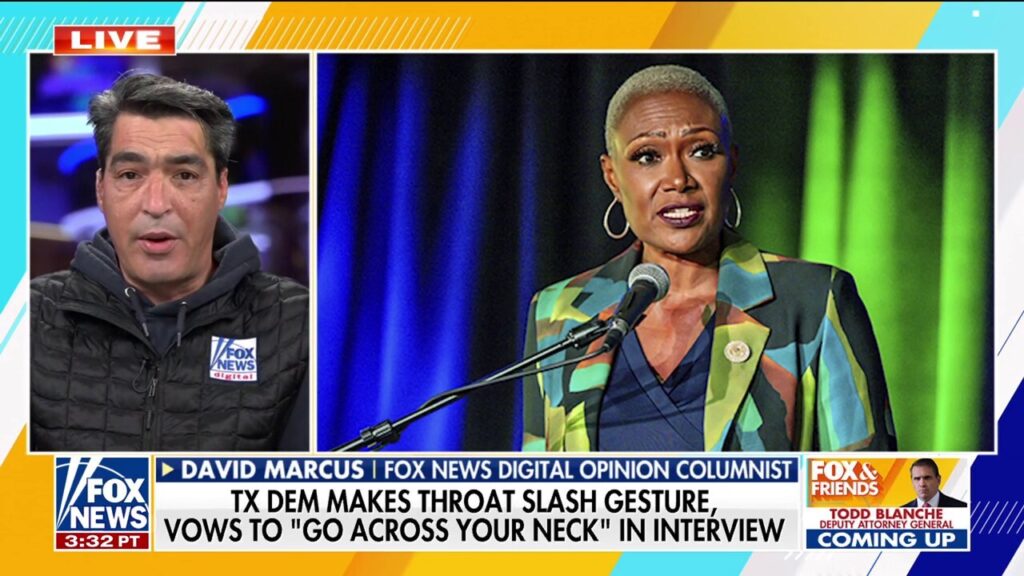 Texas Dem makes throat slash gesture, vows to 'go across your neck' in interview