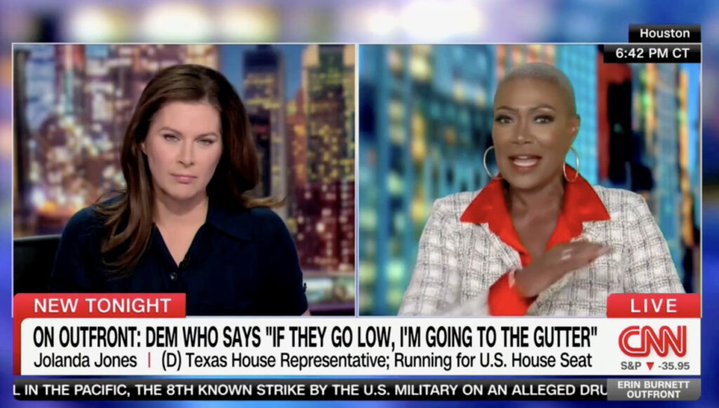 Texas Democratic House candidate makes a throat slash gesture during a CNN interview