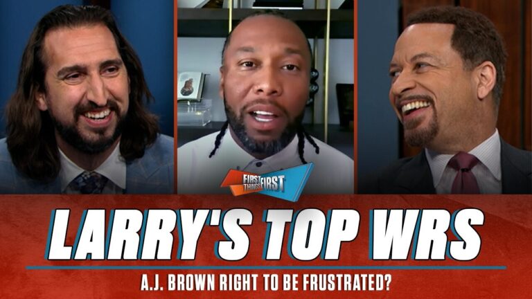 Larry Fitzgerald talks A.J Brown’s frustration, Who is the BEST WR in the NFL? | FIRST THINGS FIRST