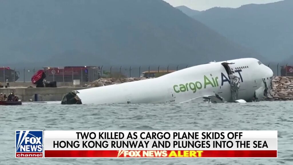 Two killed as cargo plane skids off Hong Kong runway, plunges into sea
