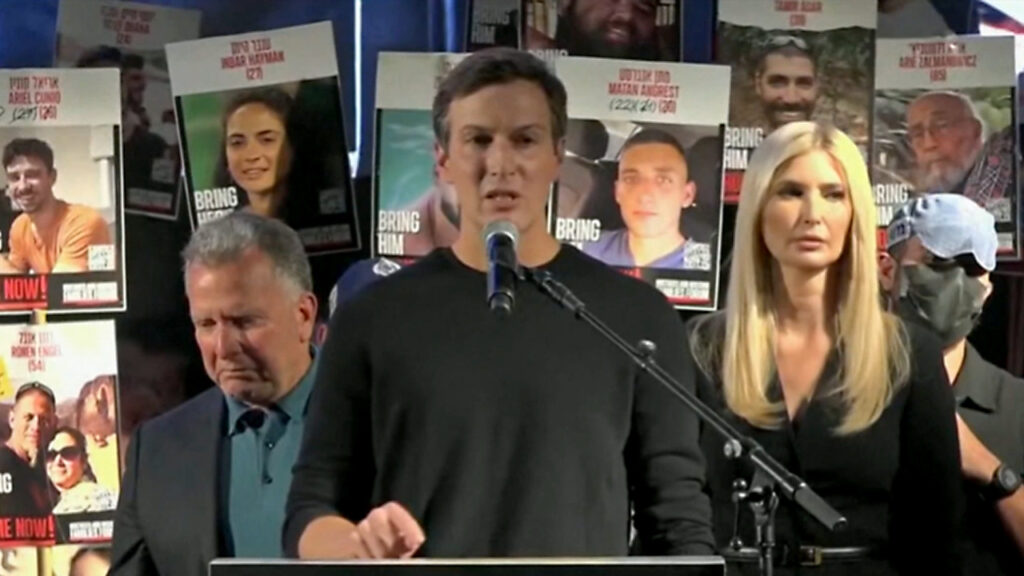 WATCH LIVE: Jared Kushner speaks at rally in Tel Aviv's Hostages Square