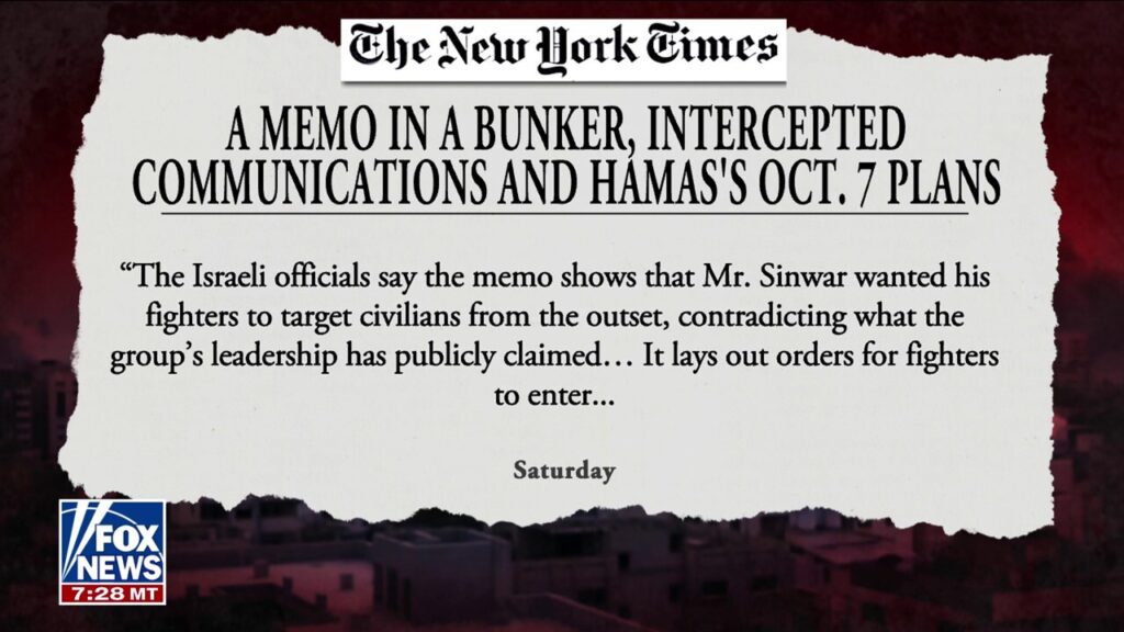 Hamas memo reportedly reveals sinister details of Oct. 7 attack