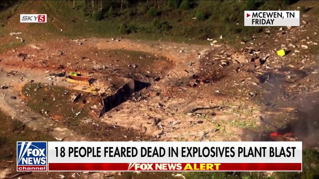 18 feared dead after blast at Tennessee explosives plant