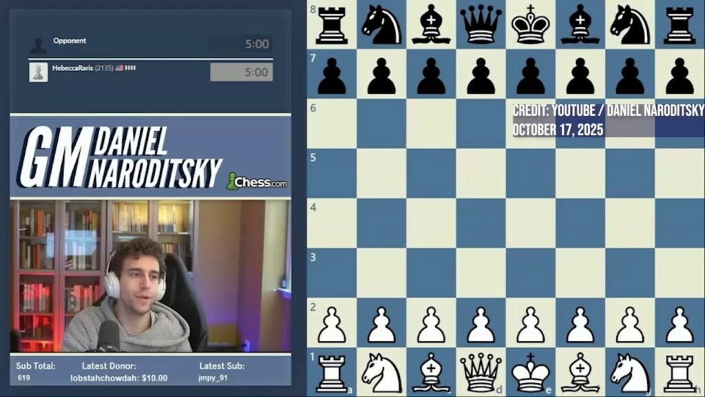 American chess grandmaster Daniel Naroditsky says he's 'better than ever' in last YouTube stream