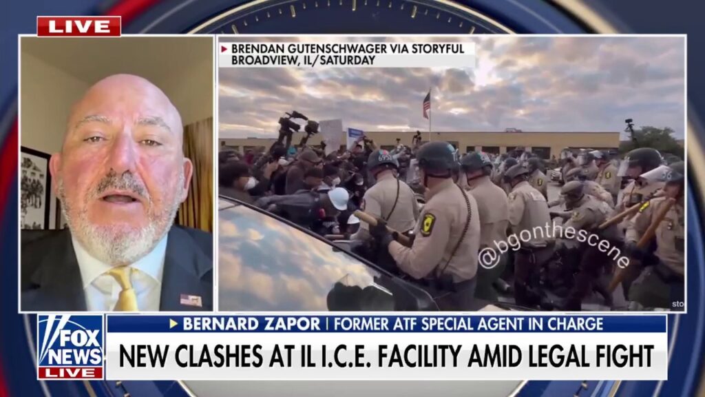 Four arrested after anti-ICE protest in Illinois turns violent