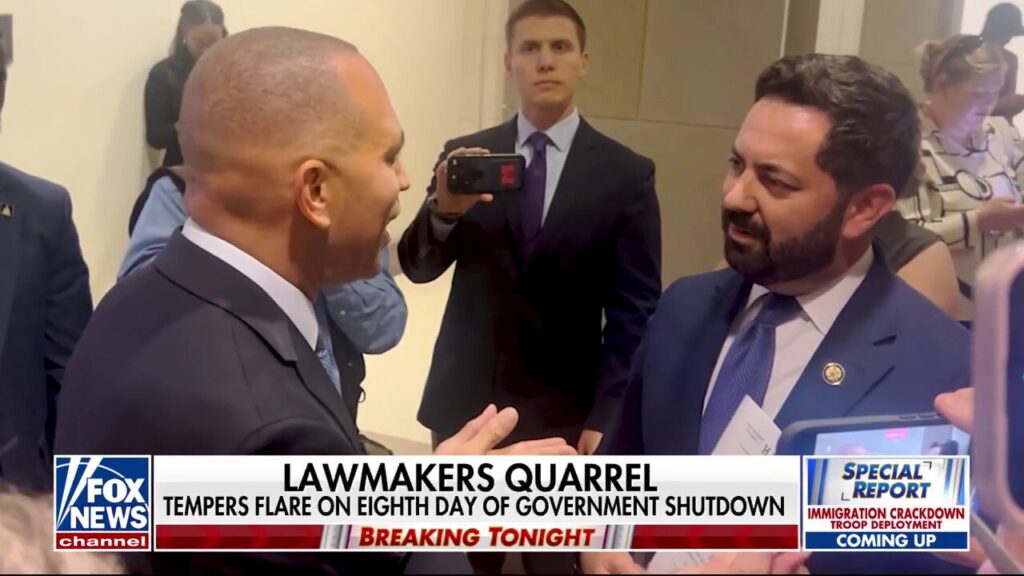 Tempers flare among lawmakers on eighth day of government shutdown