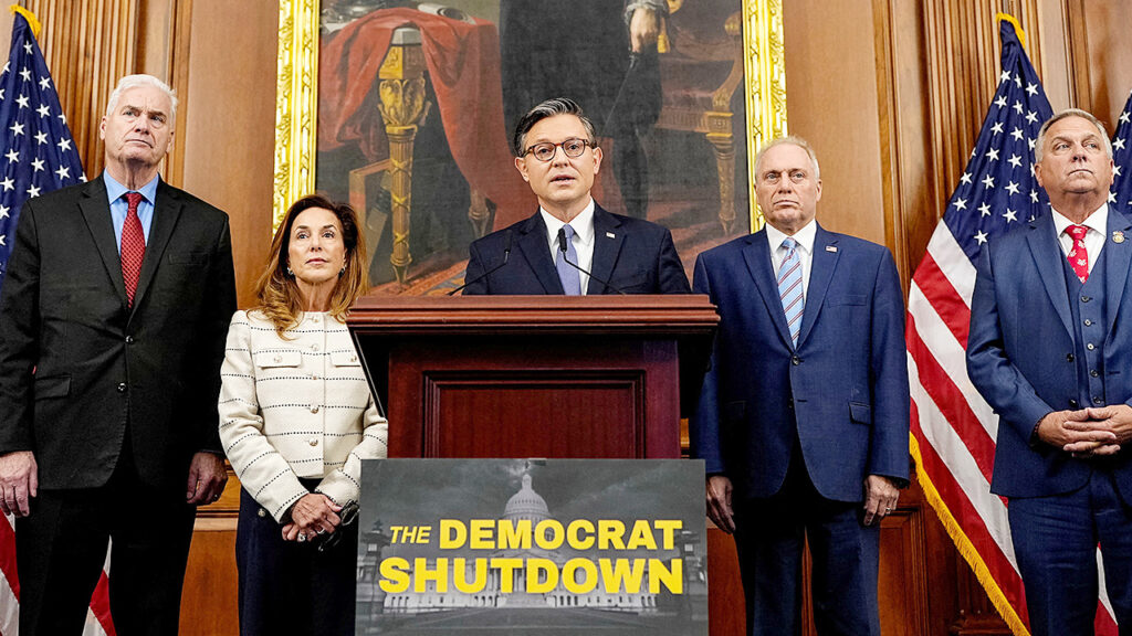 WATCH LIVE: Speaker Johnson holds press conference as shutdown battle deepens