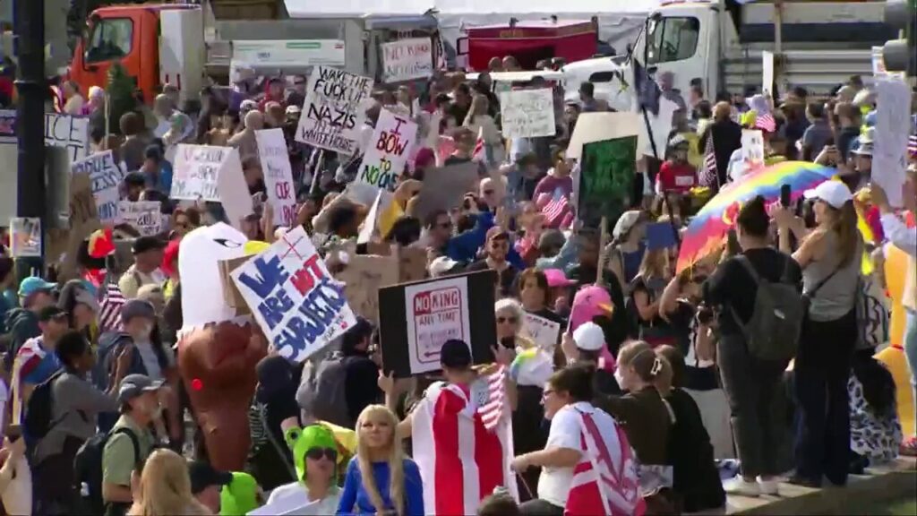 Thousands gather for Washington, DC 'No Kings' protest