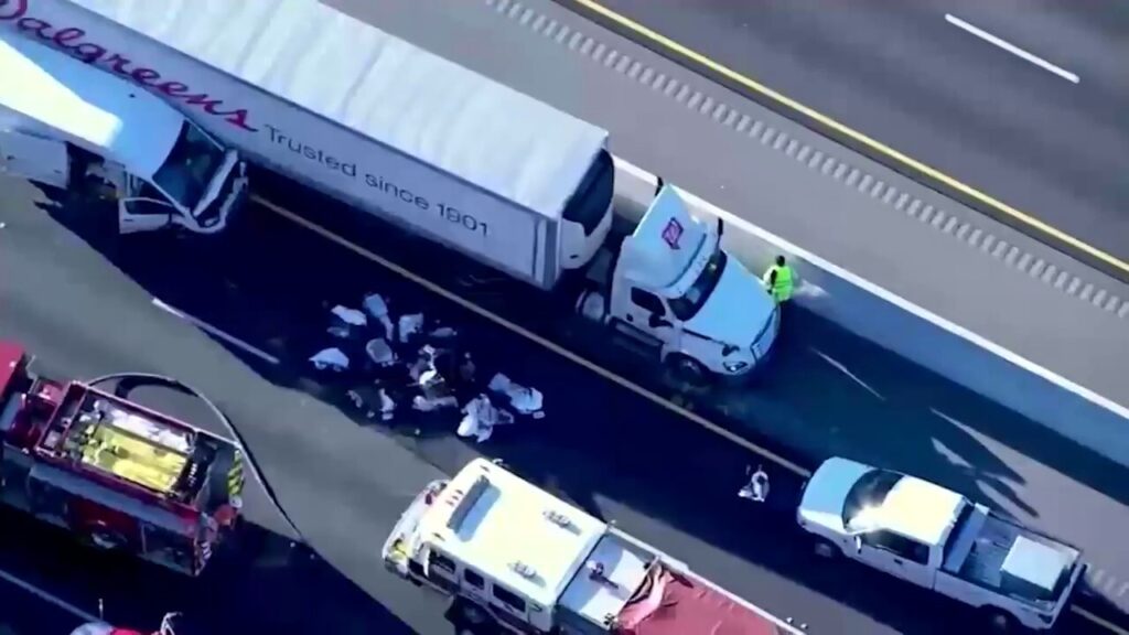 Aerial footage shows aftermath of fiery Georgia highway crash that killed 8