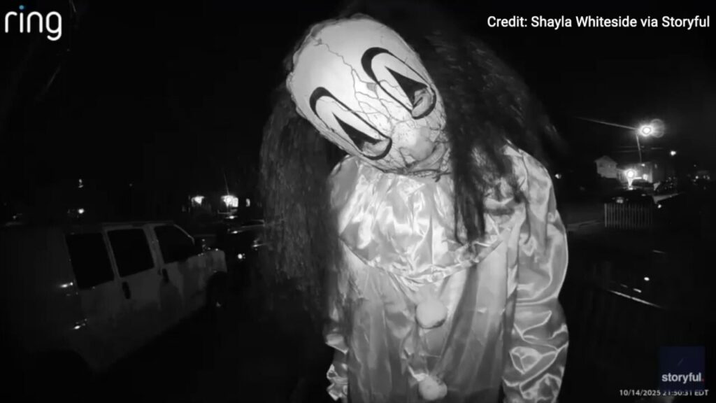 Terrifying video shows a trio dressed in Halloween masks terrorizing a Virginia family