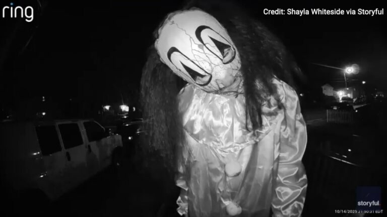 Terrifying video shows a trio dressed in Halloween masks terrorizing a Virginia family