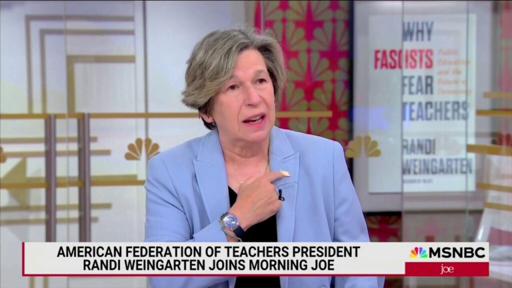 AFT chief Randi Weingarten protests 'Nazi occupation' with paper clip