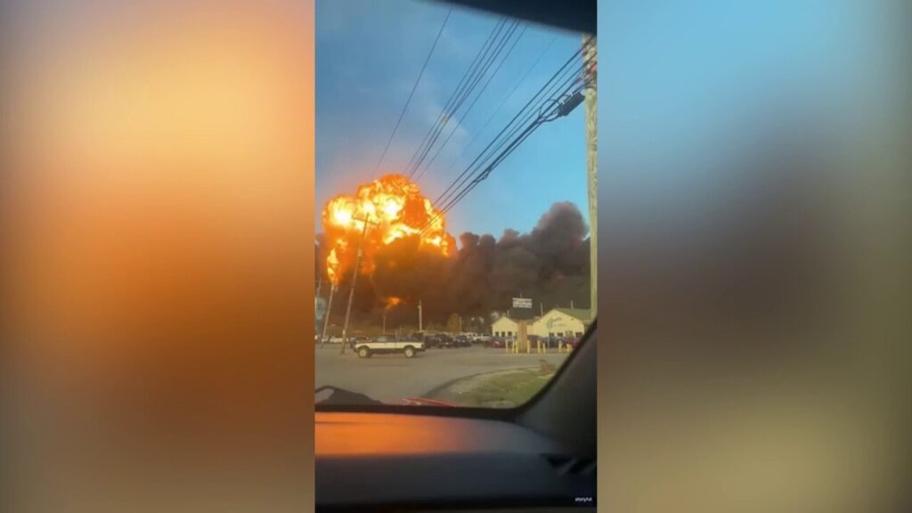 Witness video captures moments after UPS wide-body cargo plane went down