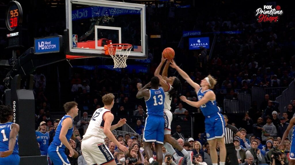 UConn's Silas Demary Jr. makes putback and-one extending lead against BYU
