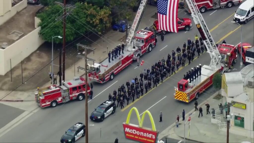 Alhambra police officer killed in line of duty mourned by LA County first responders