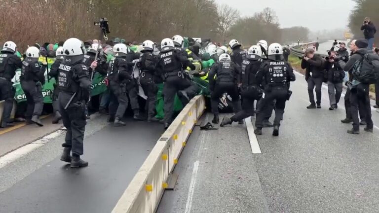 Antifa, activists scuffle with German police amid huge protests over new AfD youth wing