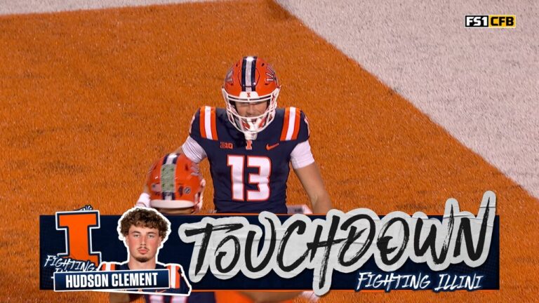 Luke Altmyer finds Hudson Clement for 23-yard TD, extending Illinois' lead over Maryland