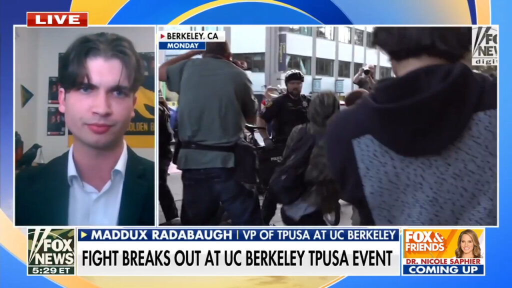 Violent protests break out at UC Berkeley Turning Point USA event