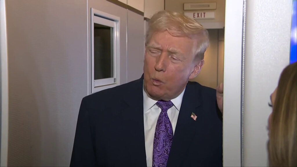 MOMENTS AGO: President Trump speaks to reporters aboard Air Force One