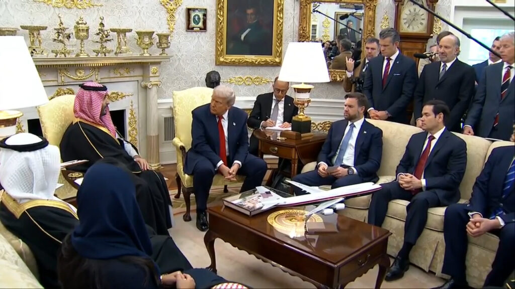 Saudi leader commits nearly $1T investment during meeting with Trump