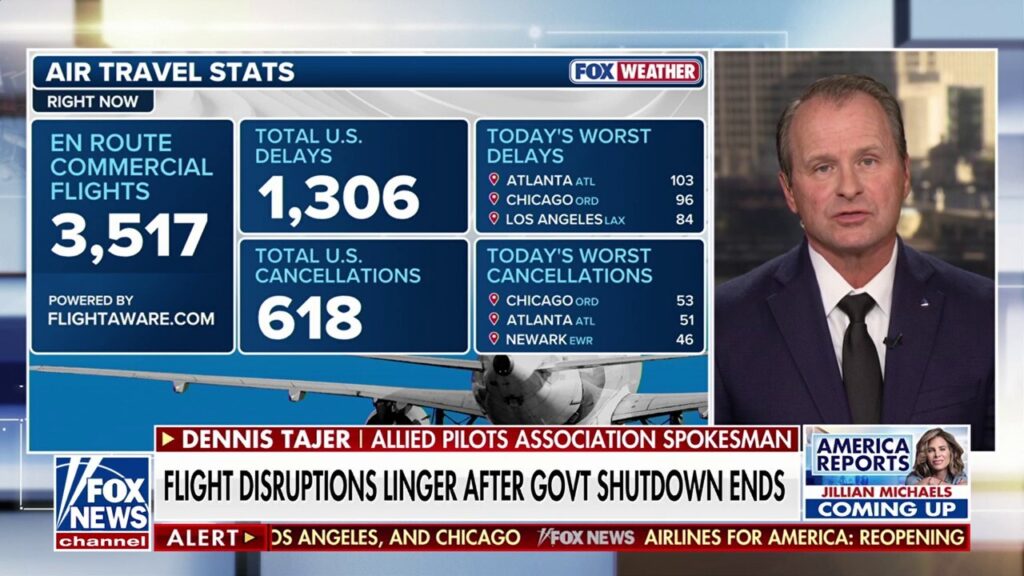 Flight disruptions linger after government shutdown ends