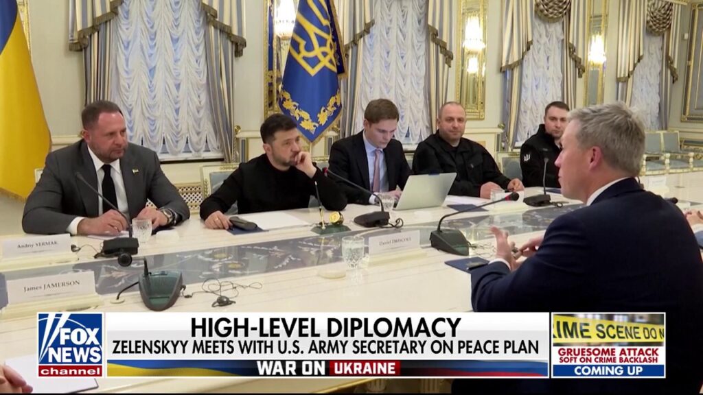 US Army secretary meets with Zelenskyy on potential peace plan