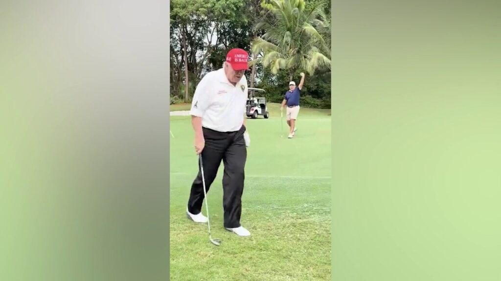 Trump ‘winning’ with sweet golf shot during latest round