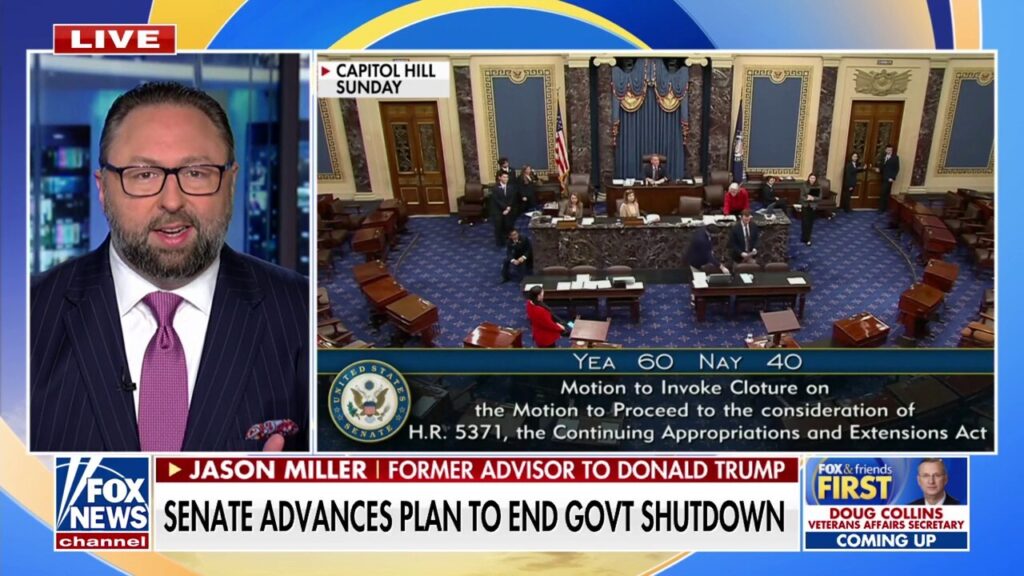 Eight Democrats vote to advance plan to end government shutdown