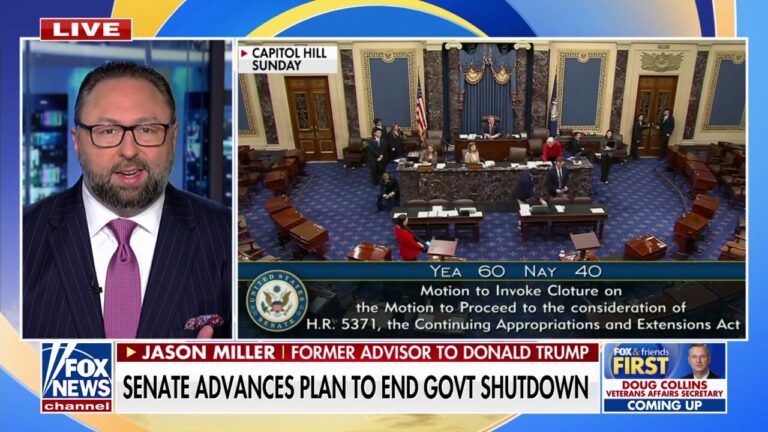 Eight Democrats vote to advance plan to end government shutdown