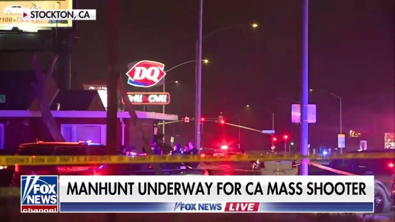 Manhunt underway after Stockton mass shooting leaves 4 dead, 10 wounded