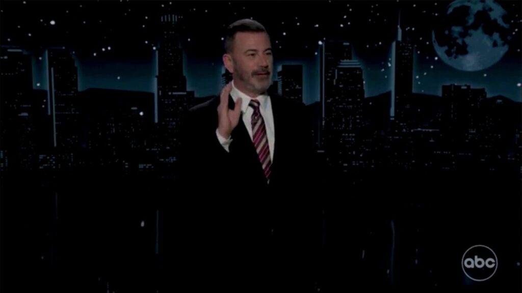 Late-night host Jimmy Kimmel mocks Trump's alleged ties to Epstein