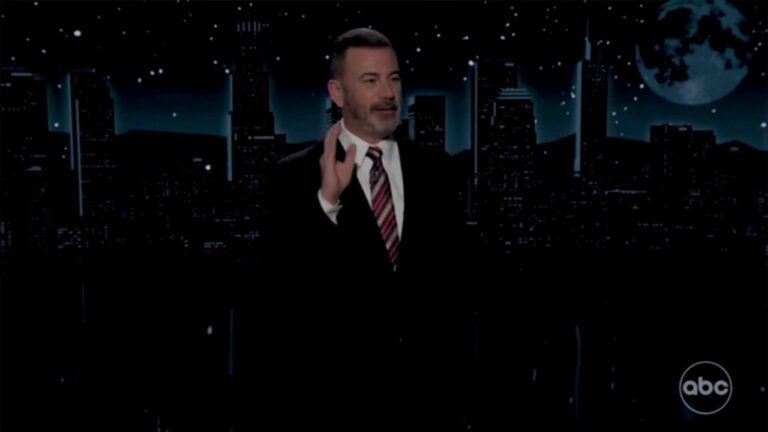 Late-night host Jimmy Kimmel mocks Trump's alleged ties to Epstein