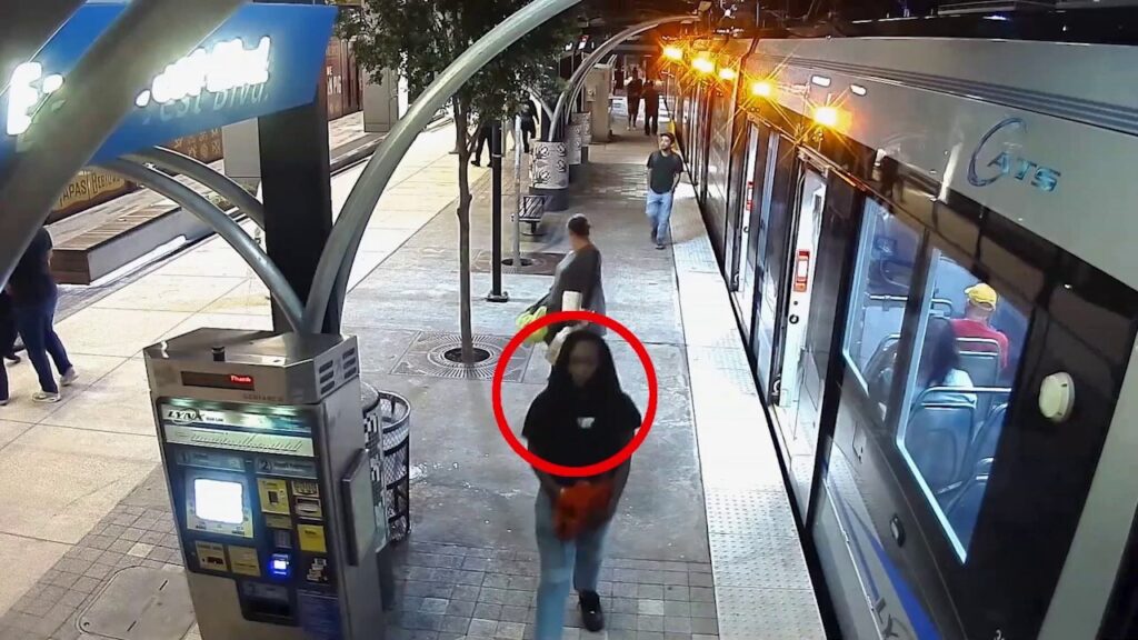 Iryna Zarutska's accused killer seen exiting train