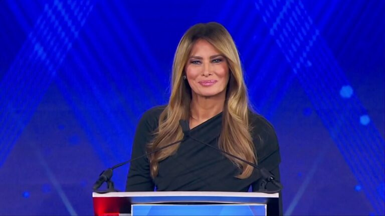 First lady Melania Trump accepts the 'Patriot of the Year' award at Fox Nation Patriot Awards