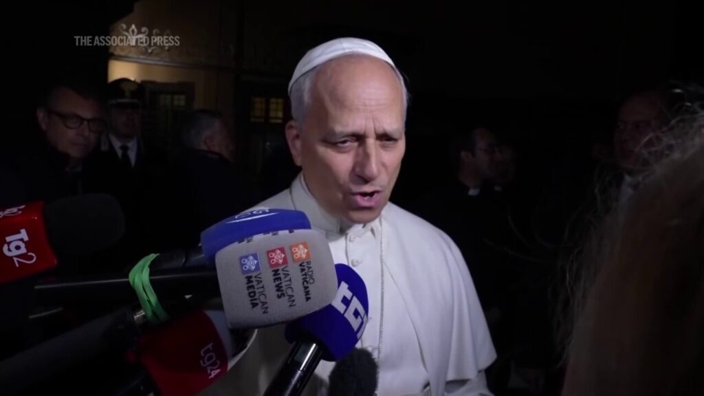 Pope Leo XIV says countries have right to control their borders but says migrants should be treated humanely