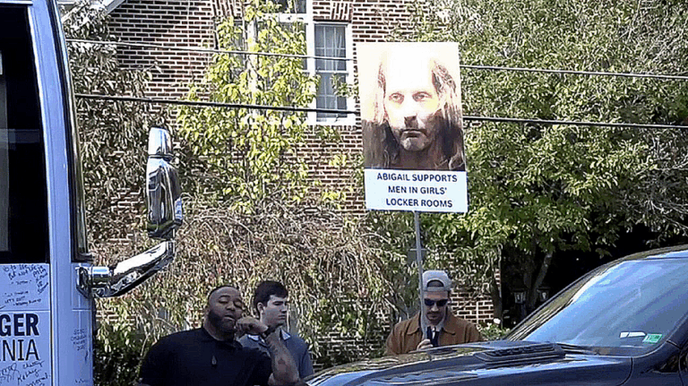 Protester trolls Spanberger with transgender pedophile's mugshot as he's due in nearby court