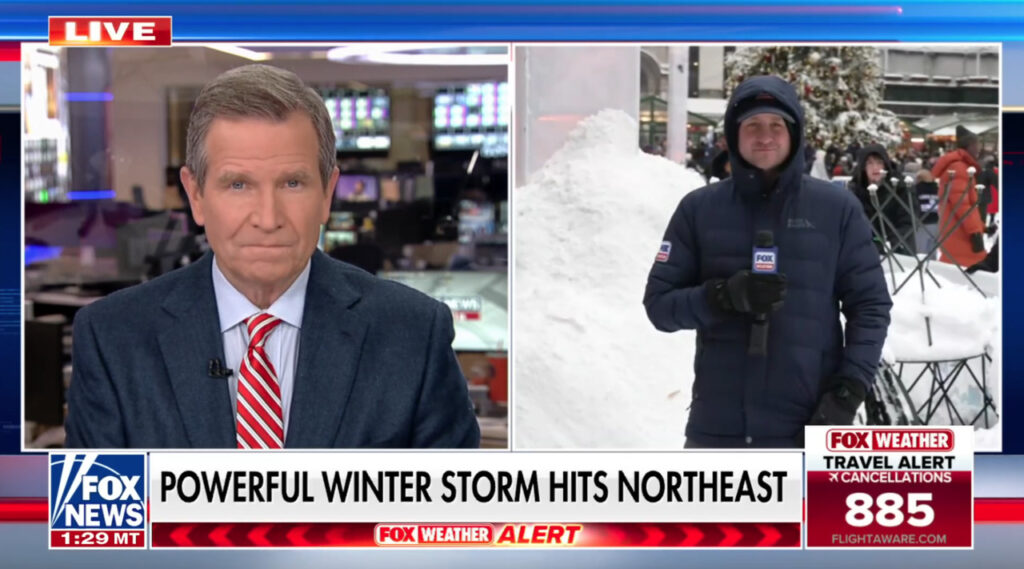 NYC's Bryant Park gets slammed with snow