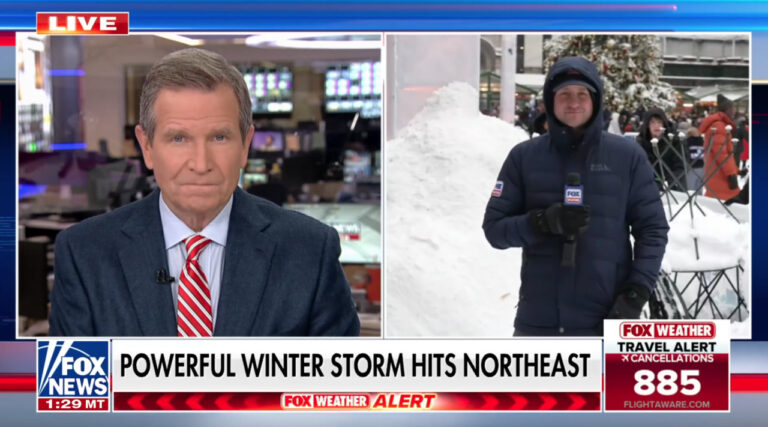 NYC's Bryant Park gets slammed with snow