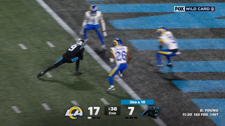 Bryce Young scrambles for 16-yard TD, shrinking Panthers' deficit against Rams