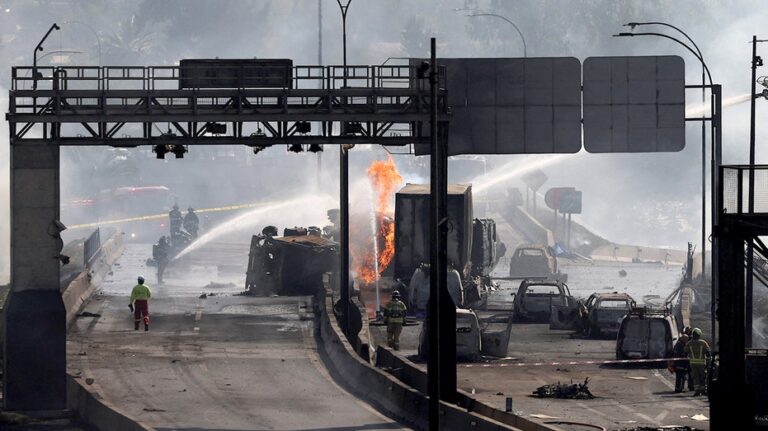 Photos capture devastation after Chile truck explosion kills at least 4, damages at least 50 vehicles