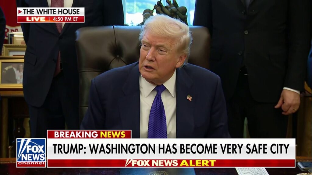 DC now considered a 'very safe' place, Trump says