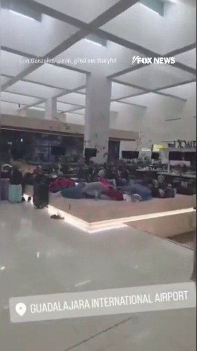 Passengers STRANDED at Mexico airport amid cartel violence