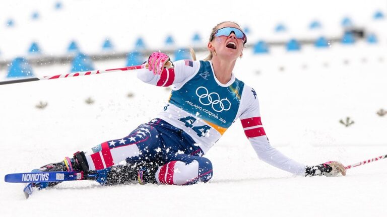 American Jessie Diggins pushes through extreme pain to win bronze at Winter Olympics