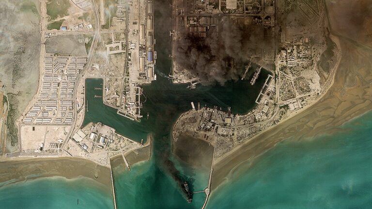 Fires rage at Iran's Bandar Abbas naval headquarters, Strait of Hormuz traffic stalled