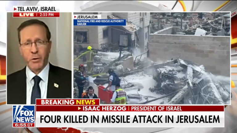 Iranian missile hits neighborhood outside Jerusalem